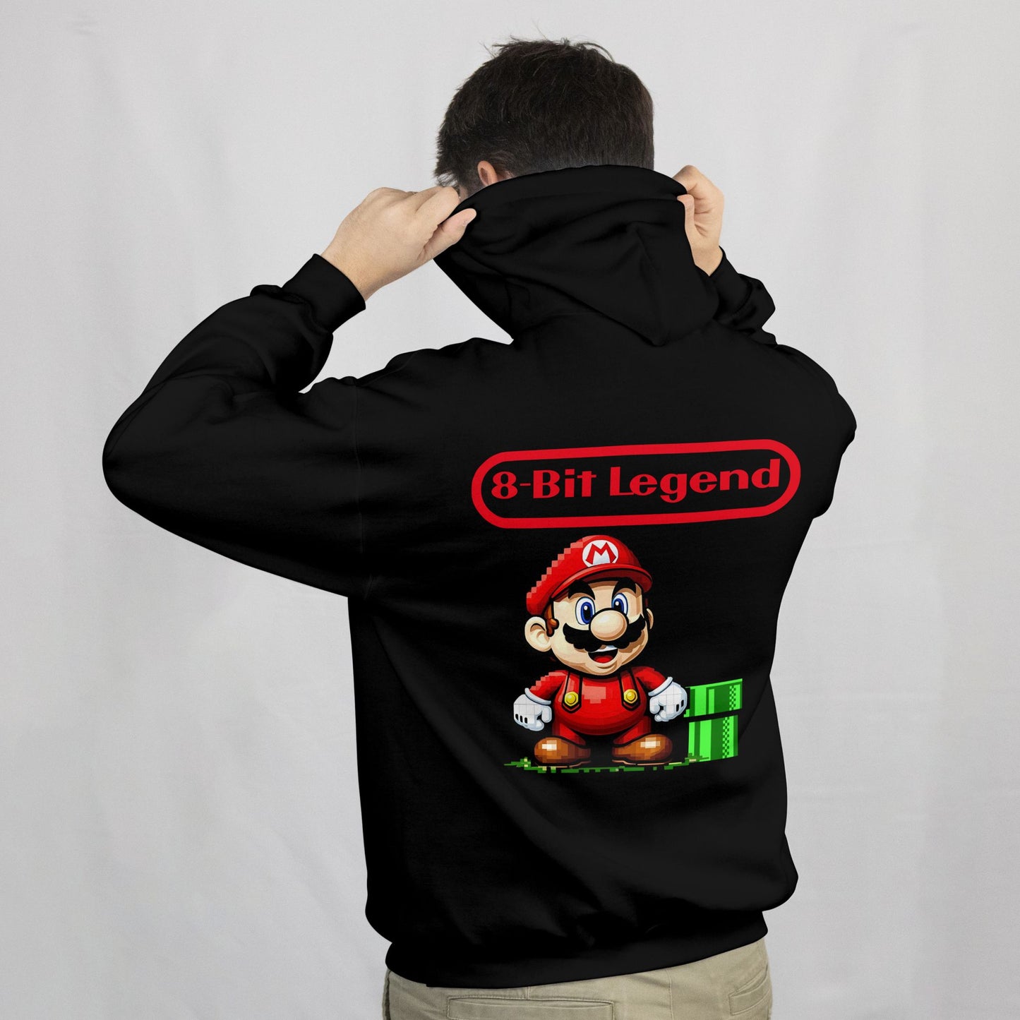 Custom Retro Classic Gamer Hoodie – “8-Bit Legend” Cotton Blend Graphic Pullover (Unisex)