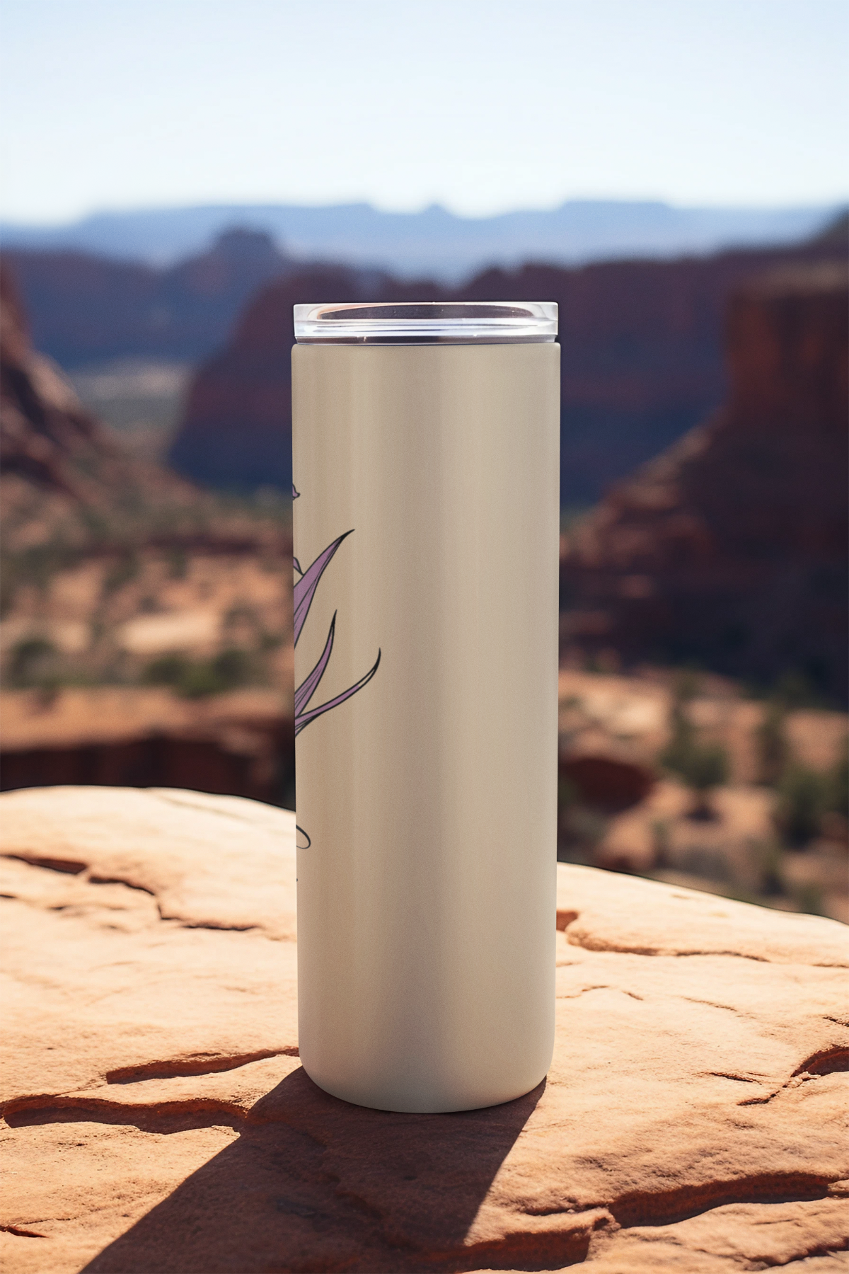 Back view showing the stainless steel texture of the tumbler