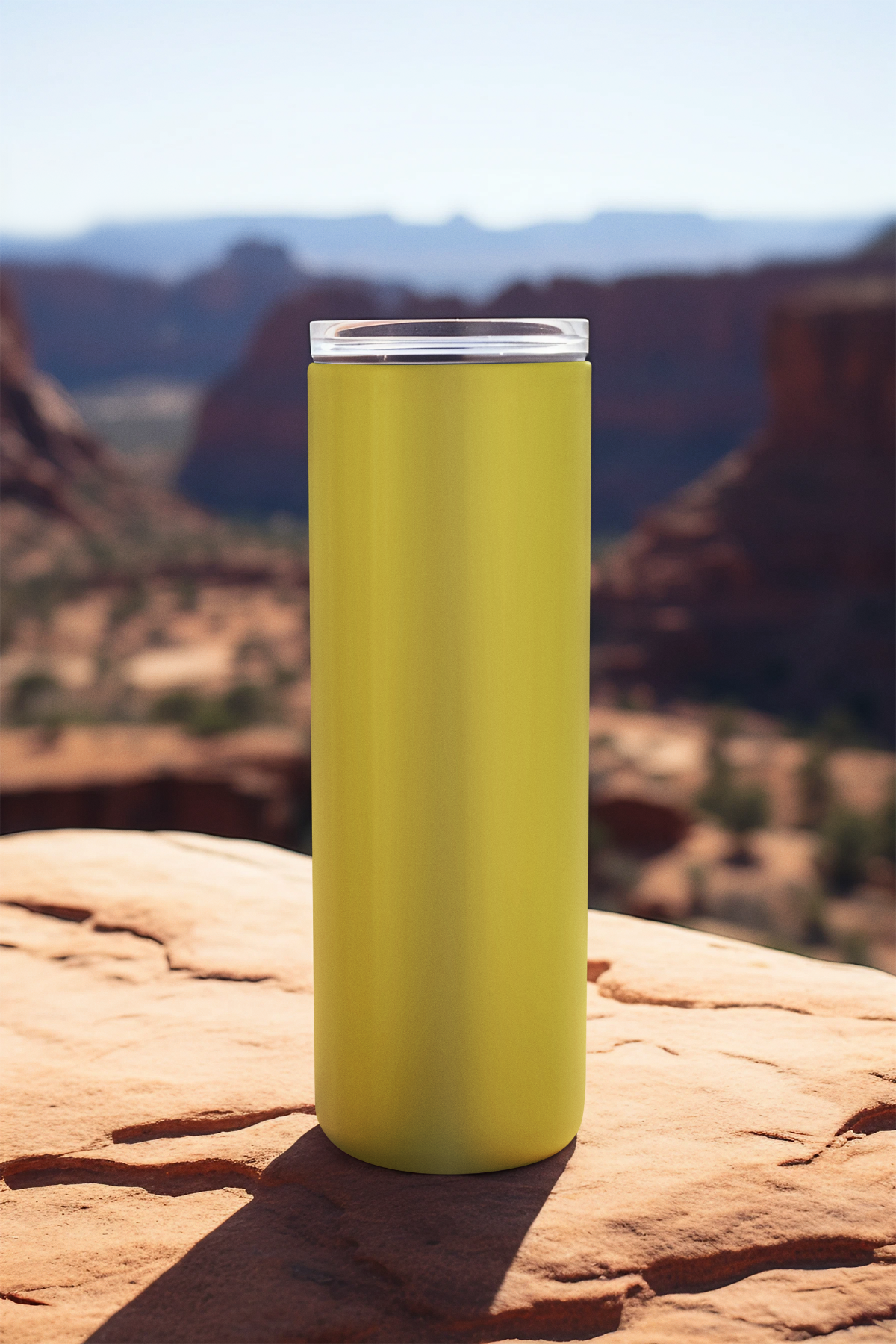 Back view of yellow floral tumbler showing seamless wrap design