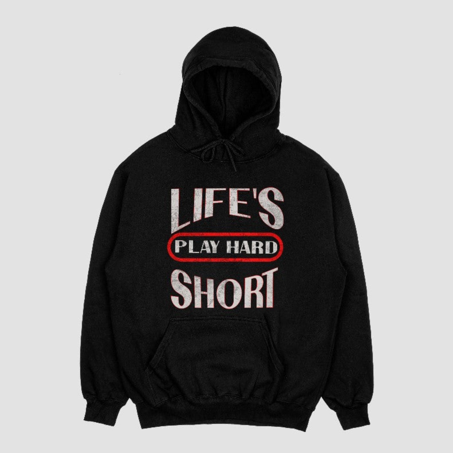 Front of hoodie with small chest design