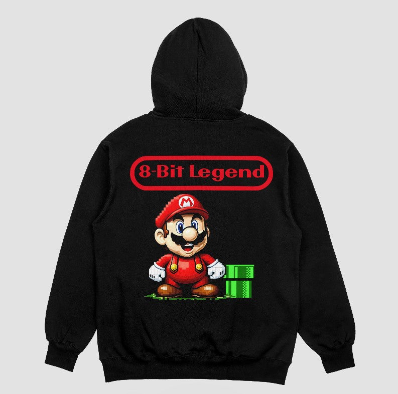 3J's Threads & Treasures-Custom Graphic Hoodie- CLASSIC GAMER 8-BIT LEGEND