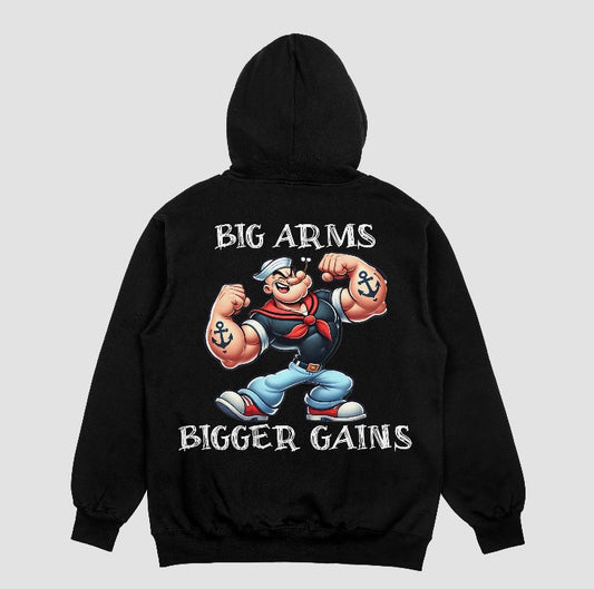 3J's Threads & Treasures-Custom Graphic Hoodie- BIG ARMS BIGGER GAINS