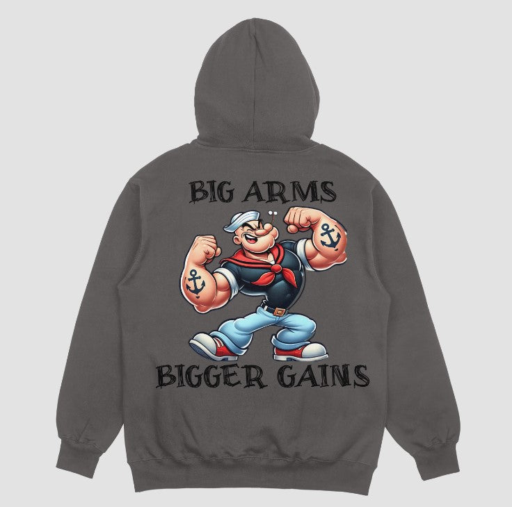 3J's Threads & Treasures-Custom Graphic Hoodie- BIG ARMS BIGGER GAINS