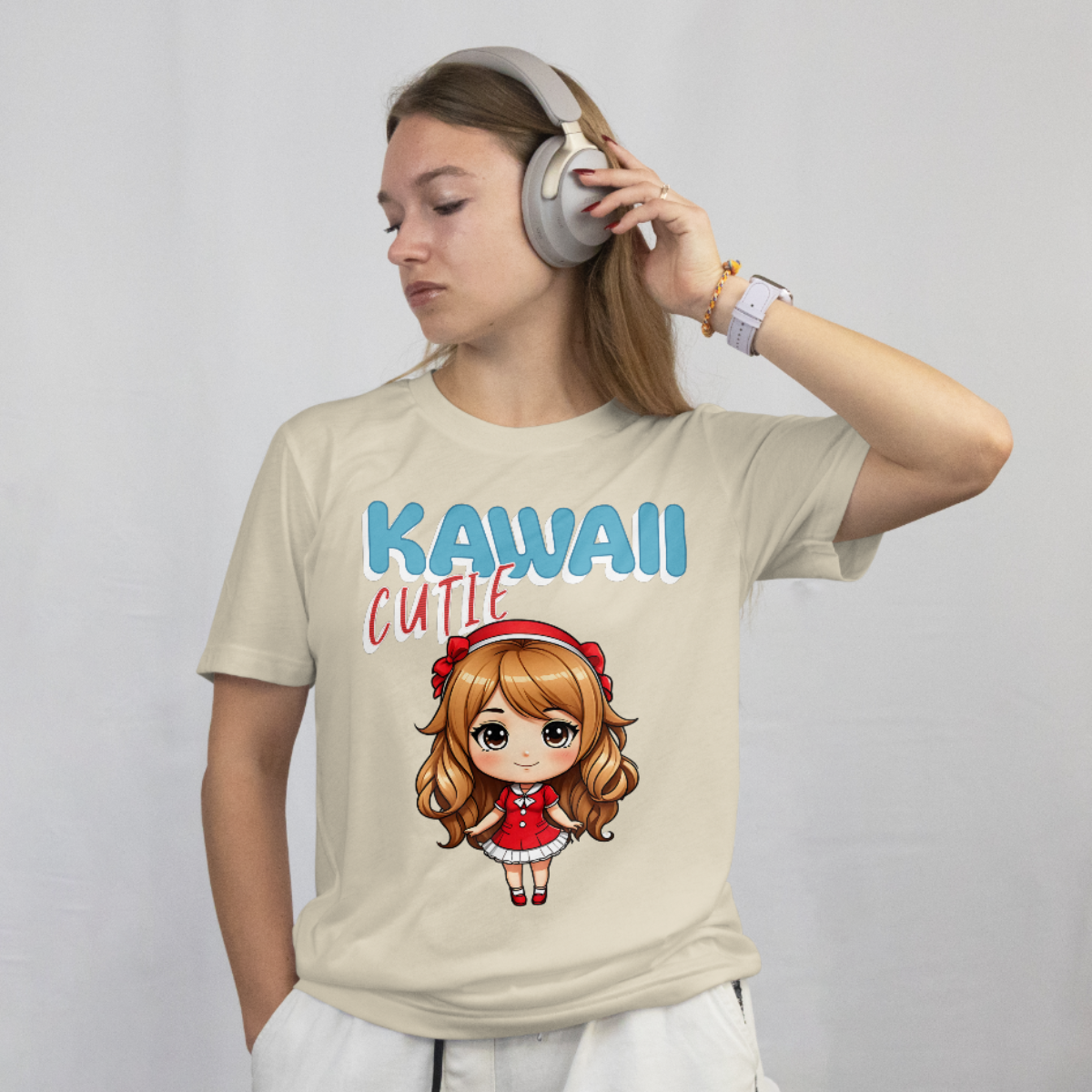 Camiseta gráfica Kawaii Cutie para mujer: adorable camiseta inspirada en el anime, algodón suave