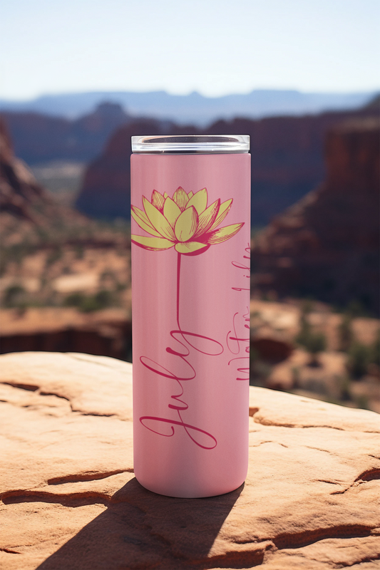 July Custom Monthly Blooms Tumblers-Celebrate with Floral Elegance for Every Month!