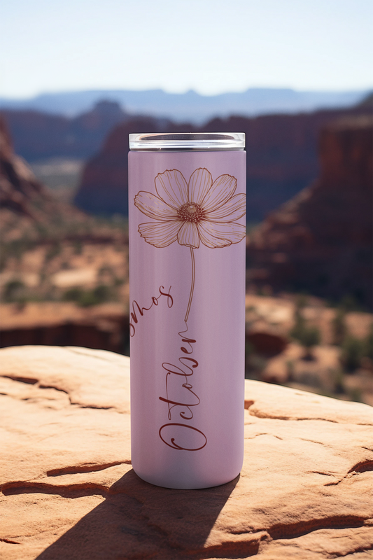 October Custom Monthly Blooms Tumblers-Celebrate with Floral Elegance for Every Month!