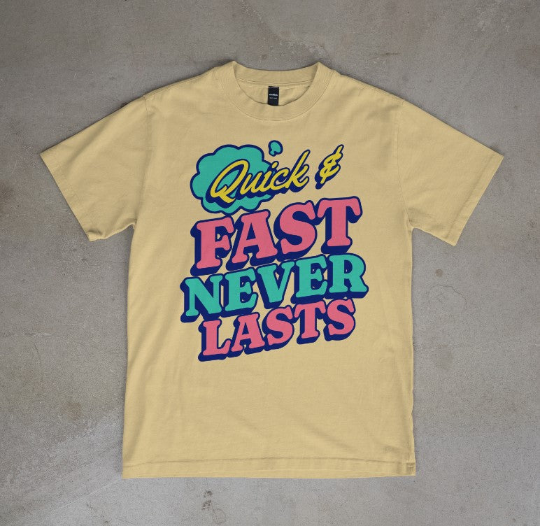 3J's Threads & Treasures-Custom Graphic Tee-Quick and Fast Never Lasts-Adult Humor