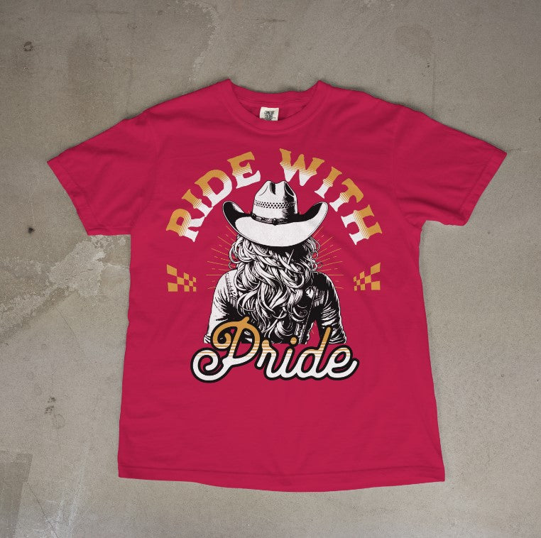 3J's Threads & Treasures-Women's Custom Graphic Tee- Ride with Pride