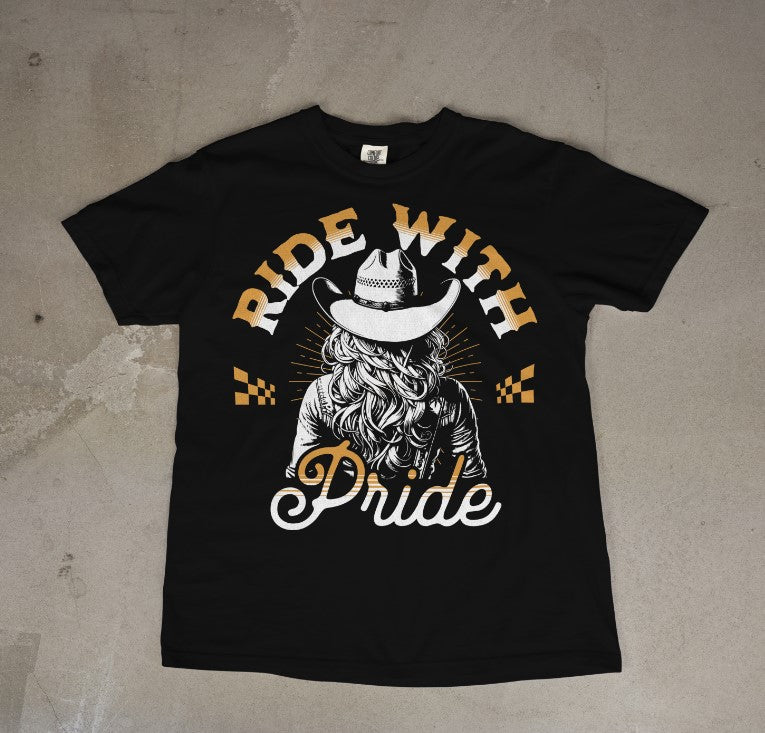 3J's Threads & Treasures-Women's Custom Graphic Tee- Ride with Pride