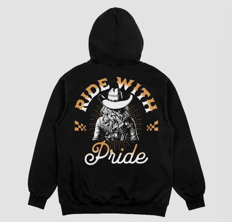 3J's Threads & Treasures-Custom Graphic Hoodie- RIDE WITH PRIDE