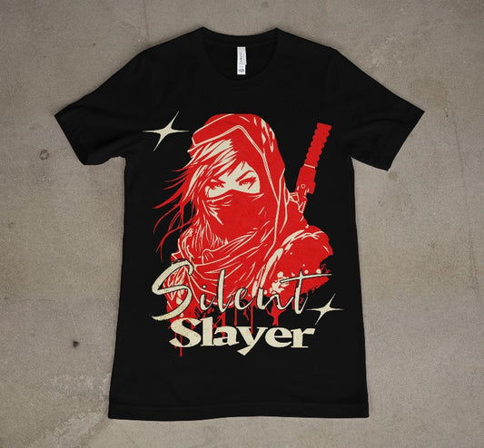 Anime 'Silent Slayer Custom Graphic Cotton Blend Stylish Unisex Tee