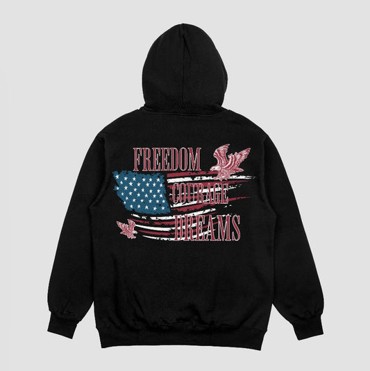 3J's Threads & Treasures-Custom Graphic Hoodie- USA STRONG